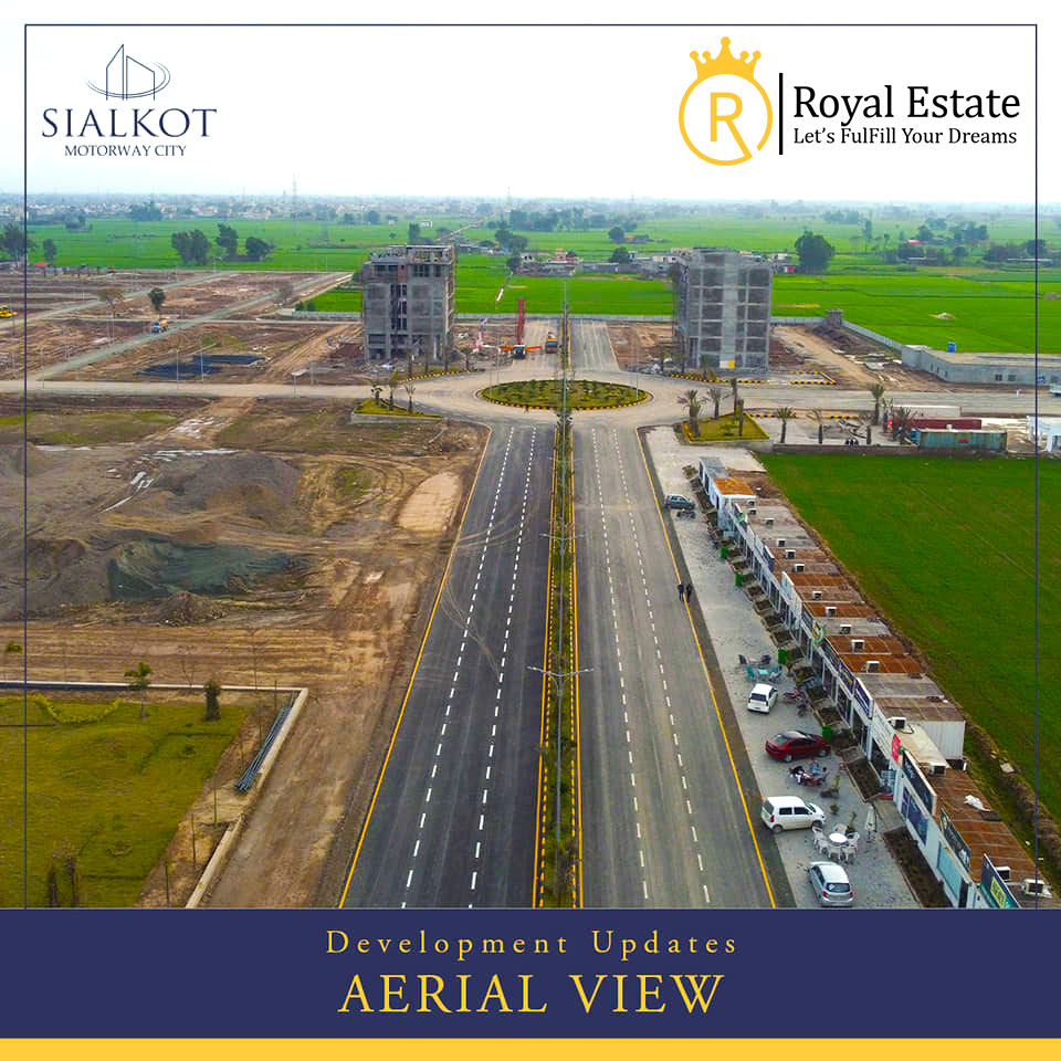 Arial View of the City Sialkot Motorway